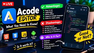 LIVE: Acode Editor Tutorial for Beginners | Learn HTML, CSS & JavaScript on Android