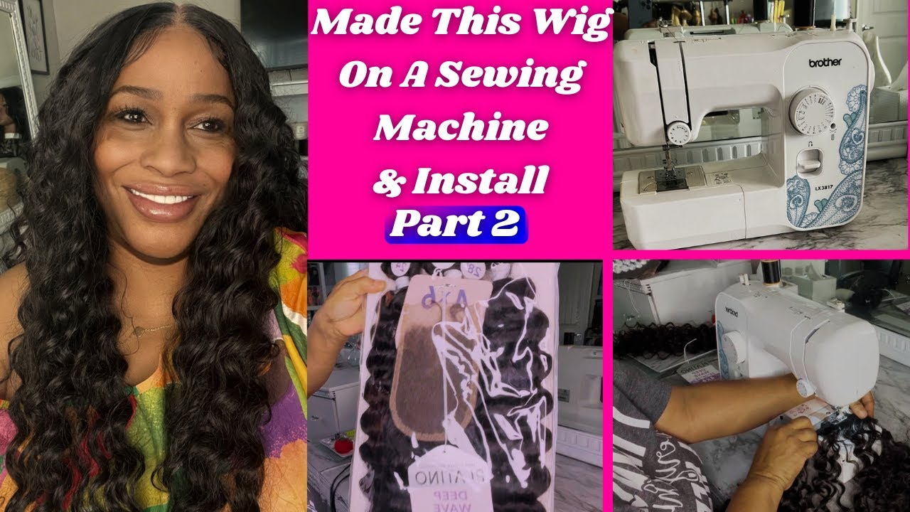 Make A Flat Closure Wig On A Sewing Machine STEP BY STEP & Install ...