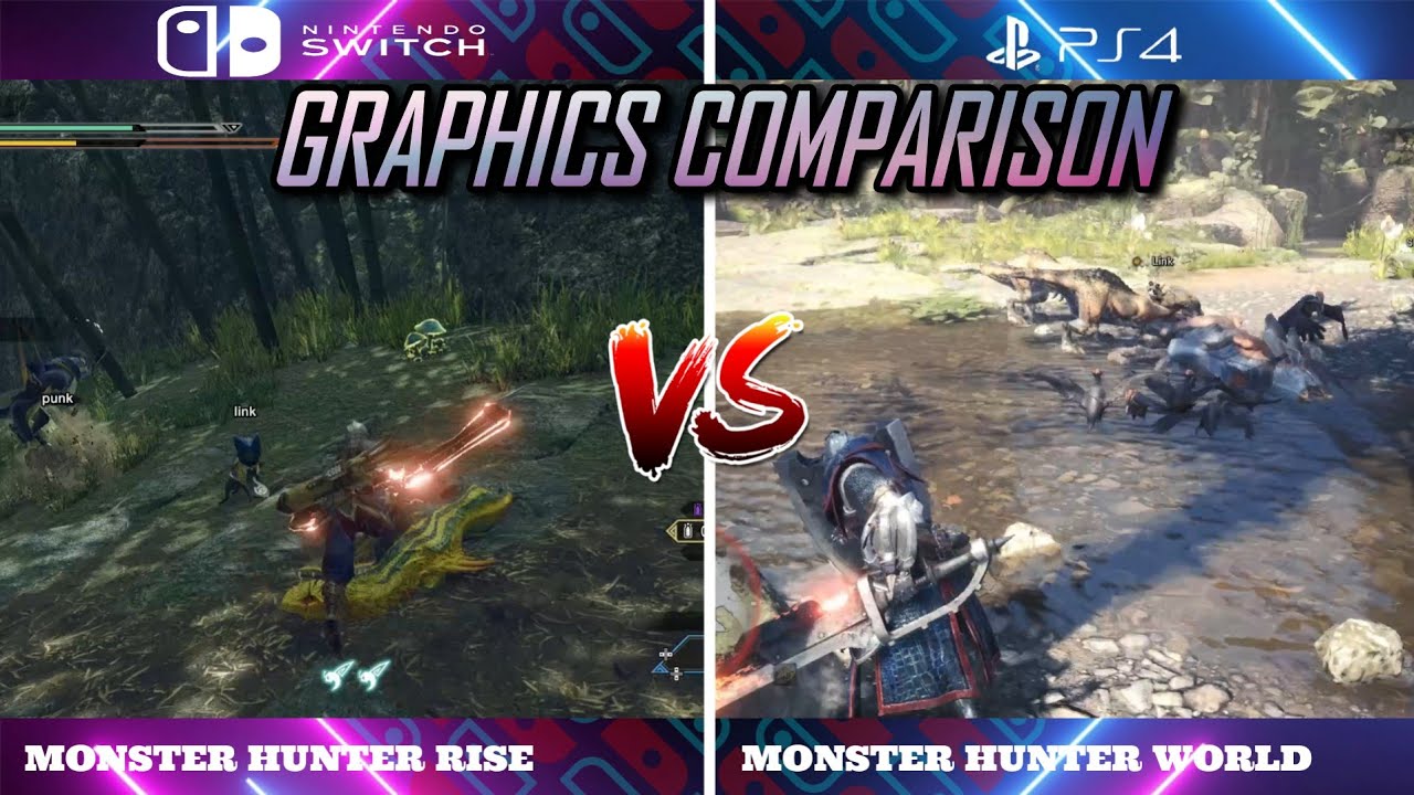 Monster Hunter Rise VS Monster Hunter World PS4- Graphics