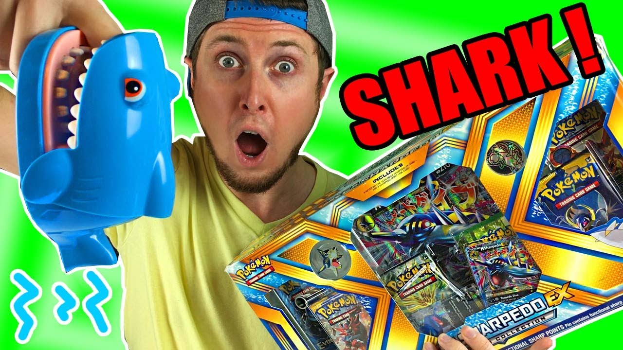 Shark Tried To Bite Me While Opening Pokemon Cards Collection Boxes Shark Week Edition Youtube