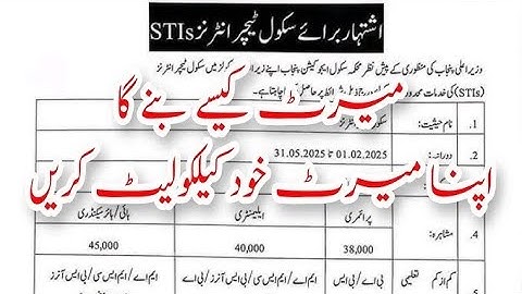STI Merit Calculator || Updated Policy 2025 || Total 100 Marks