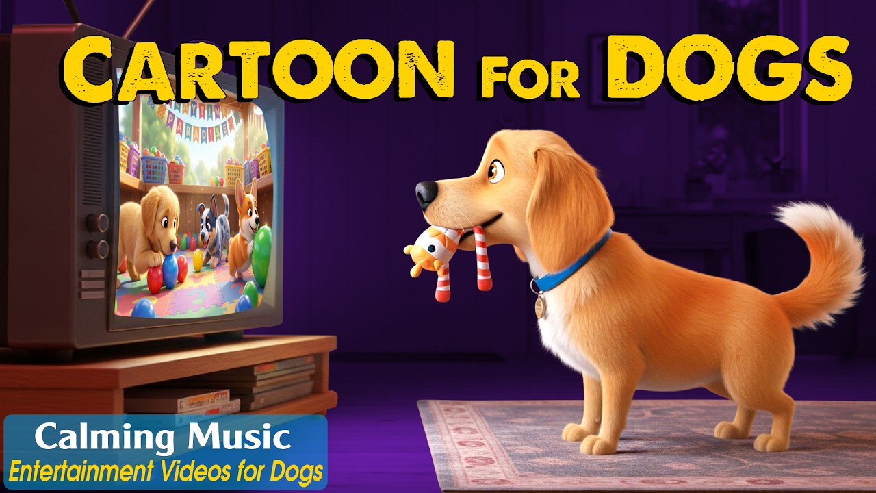 Dog Cartoon: Relaxing DOG TV to Keep Your Dog Happy When Home Alone – Best Calming Music for Dogs
