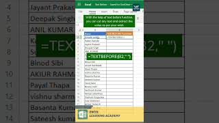 TEXTBEFORE Function in excel