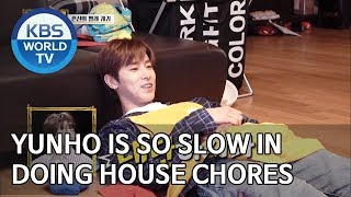 Yunho is so slow in doing house chores [Trio’s Childcare Challenge/ENG/2019.09.18]