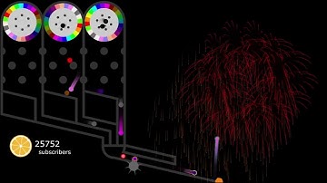 100000 Ammo Fireworks Marble Race in Algodoo