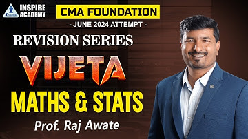 CMA foundation Batch | Maths & Stats |   L-03 | Vijeta Batch | Prof Raj Awate
