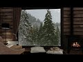 Cozy Winter Mountain Cabin Ambience with Fireplace and Blizzard Sounds for Sleep, Study & Relax