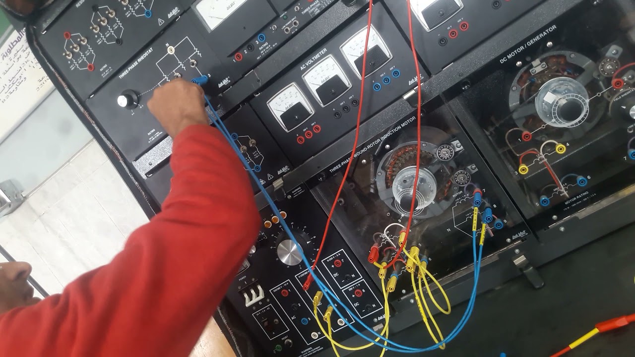 تجربة بدء الحركة للمحرك الاستنتاجى للعضو الدائر الملفوف