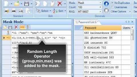 Password Generator by BinaryMark - Masks Demo