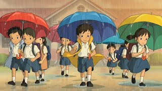 A Cozy Rainyday | School Memories | Relaxing Ghibli Video #ghibli #calmingasmr #ai #schooldays #yt