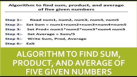 Algorithm to find sum, product, and average of five given numbers #algorithm