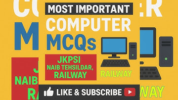Most Important Computer Mcqs For JKPSI, NAIB TEHSILDAR, RAILWAY AND OTHER EXAMS #ComputerMCQs