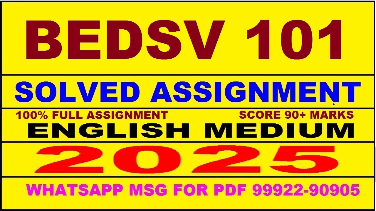 bedsv 101 solved assignment 2025 | bedsv 101 solved assignment in english 2025 | bedsv 101 2024-25
