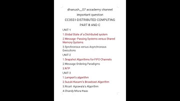 Distributed computing| important questions| Anna university | # cc3551 #education #educationalreels