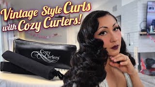 Old Hollywood waves using cozy curlers!