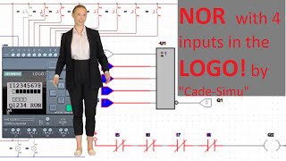 NOR Gate  with 4 inputs in the LOGO! by Cade-Simu software.