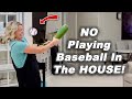 HIT In The FACE Playing Baseball Inside Our House!