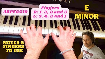 How to Play E Minor Arpeggio on Piano (1 & 2 Octaves, Both Hands)