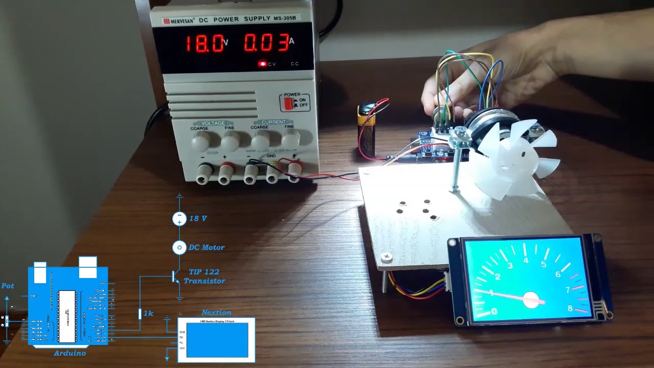 Speed Control in Dc Motor with Tachometer Indicator on Nextion Screen ...