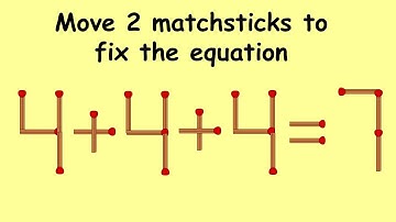 Fix 4+4+4=7 | Match Stick Puzzles #40 | turn the wrong equation into correct