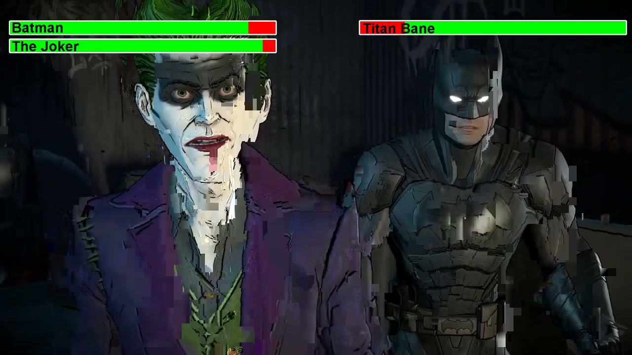Batman & The Joker vs. Titan Bane with healthbars