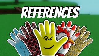 ALL GLOVE REFERENCES IN SLAP BATTLES | Slap Battles Glove Secrets