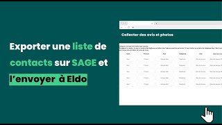 Eldo Tuto - Exporter vos contacts de SAGE batigest vers Eldo