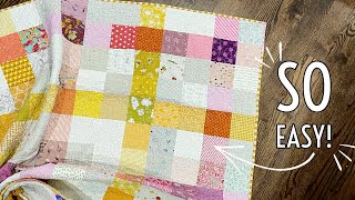 Scrappy Plaid Quilt—Step by Step Video for an Easy Scrap Quilt—Perfect for Beginners