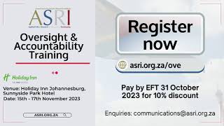[Register now] ASRI Oversight & Accountability Training