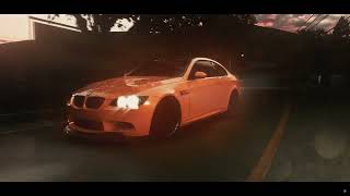 Night drive in BMW M3 GTS in light rain and calming music