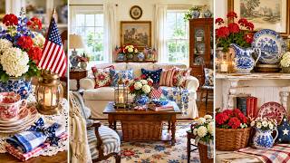 ✨ Patriotic Cottage Decor Ideas 🇺🇸 Red White Blue Accents for a Vintage Home