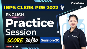IBPS Clerk Prelims 2022 | English Practice Session | Score 30/30 | Mock - 20 | By Harshita Ma