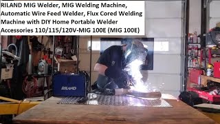 RILAND MIG Welder Machine Automatic Wire Feed Welder Flux Cored for DIY Home Portable Welding