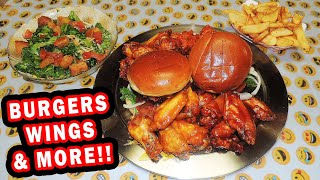 Lake Monster Food Challenge w/ Bacon Burgers & Jumbo Wings!!