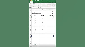 Z Score in Excel #Shorts #Excel #Zscore