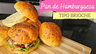 Receta de Pan de Hamburguesa tipo BRIOCHE 🍔 | Paso a paso ¡MUY DELICIOSO!