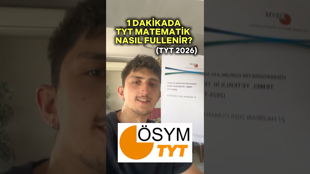 1 DAKİKADA TYT MATEMATİK NASIL FULLENİR? (YKS 2026)