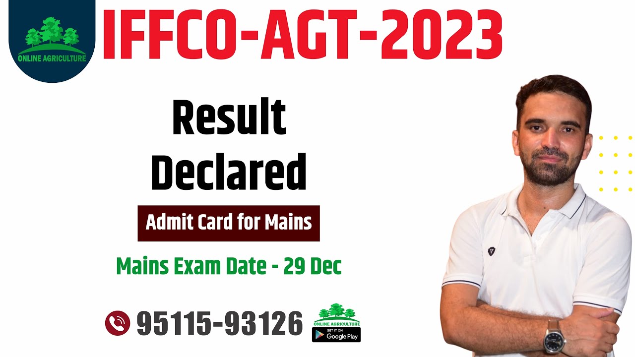 IFFCOAGT2023 Result Declared and Admit Card for Mains Mains Exam
