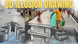 Crazy 3D illusion drawing