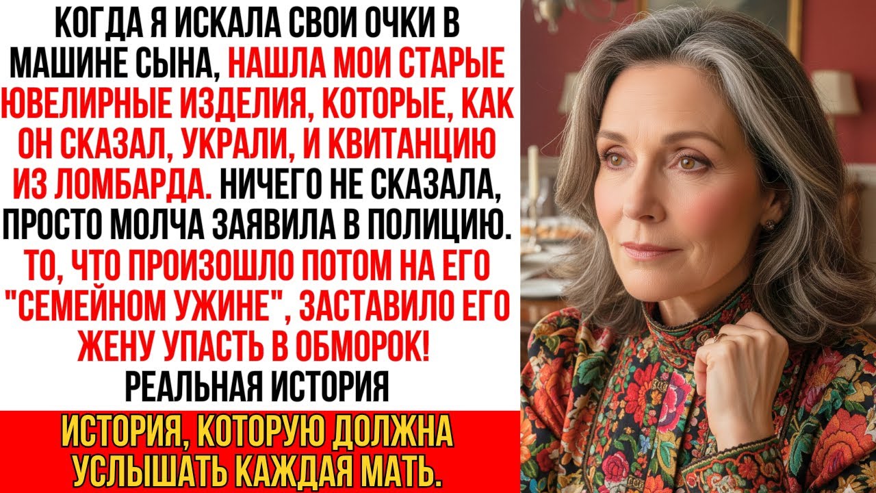 Сын украл мои драгоценности, и я вызвала полицию. Его жена упала в обморок при его аресте на ужине.