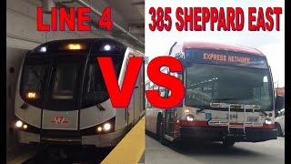 BUS VS TRAIN: How slow is the TTC 385 Sheppard East