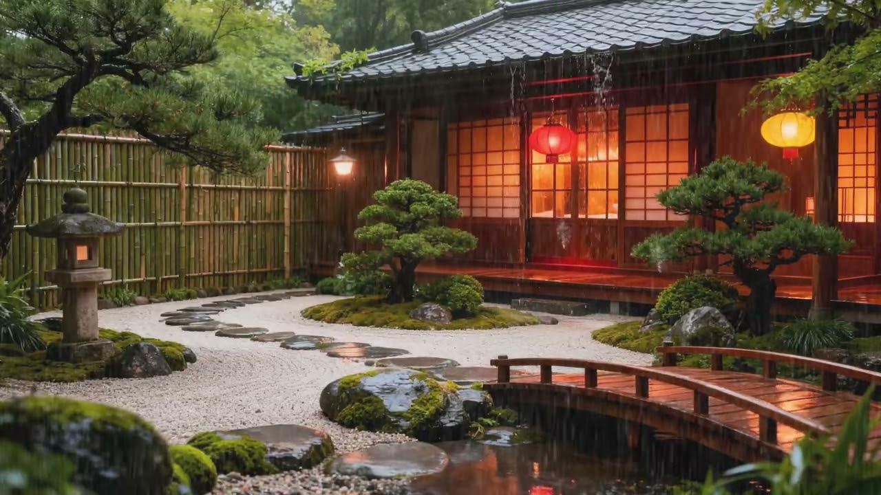 The soothing sound of rain is the music played by nature, Helps relax and sleeping