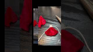 Sewing together miniature Christmas hats #shorts #christmas #santahat #sewing #Spoon37minis