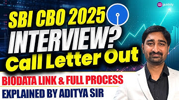 🔥 SBI CBO Interview Call Letter Out | Biodata Link & Full Process Explained by Aditya Sir