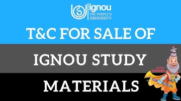 T&C for sale of IGNOU Study Materials | Gullybaba