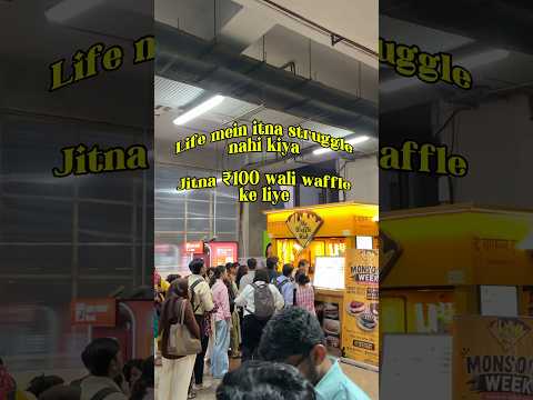 National Waffle Day Craze 🧇 Crazy Crowd for ₹100 Waffles!