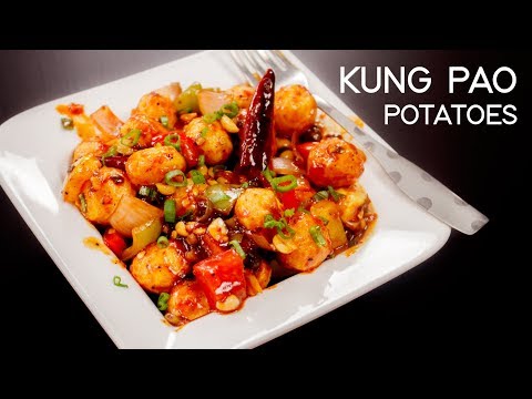 Kung Pao Potatoes Recipe - Chilli Potato Chinese Indo Style - CookingShooking