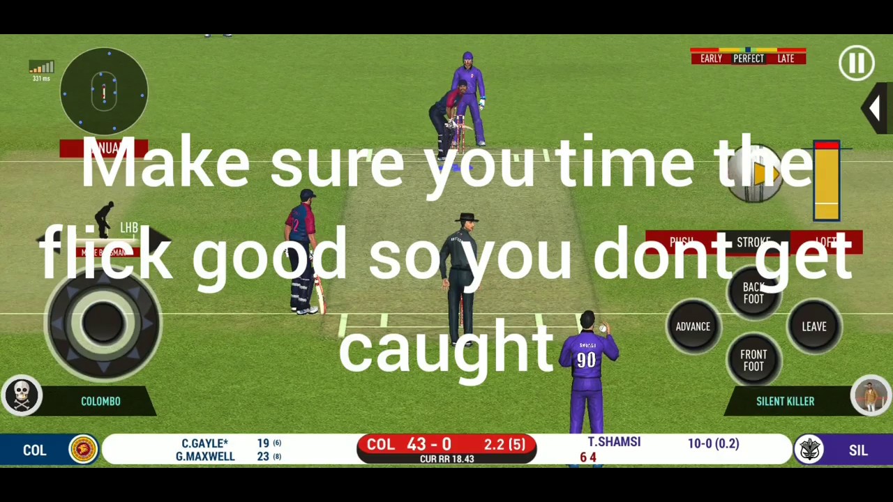 Real Cricket 20 Multiplayer batting tip - How to play Leg Spin (right ...