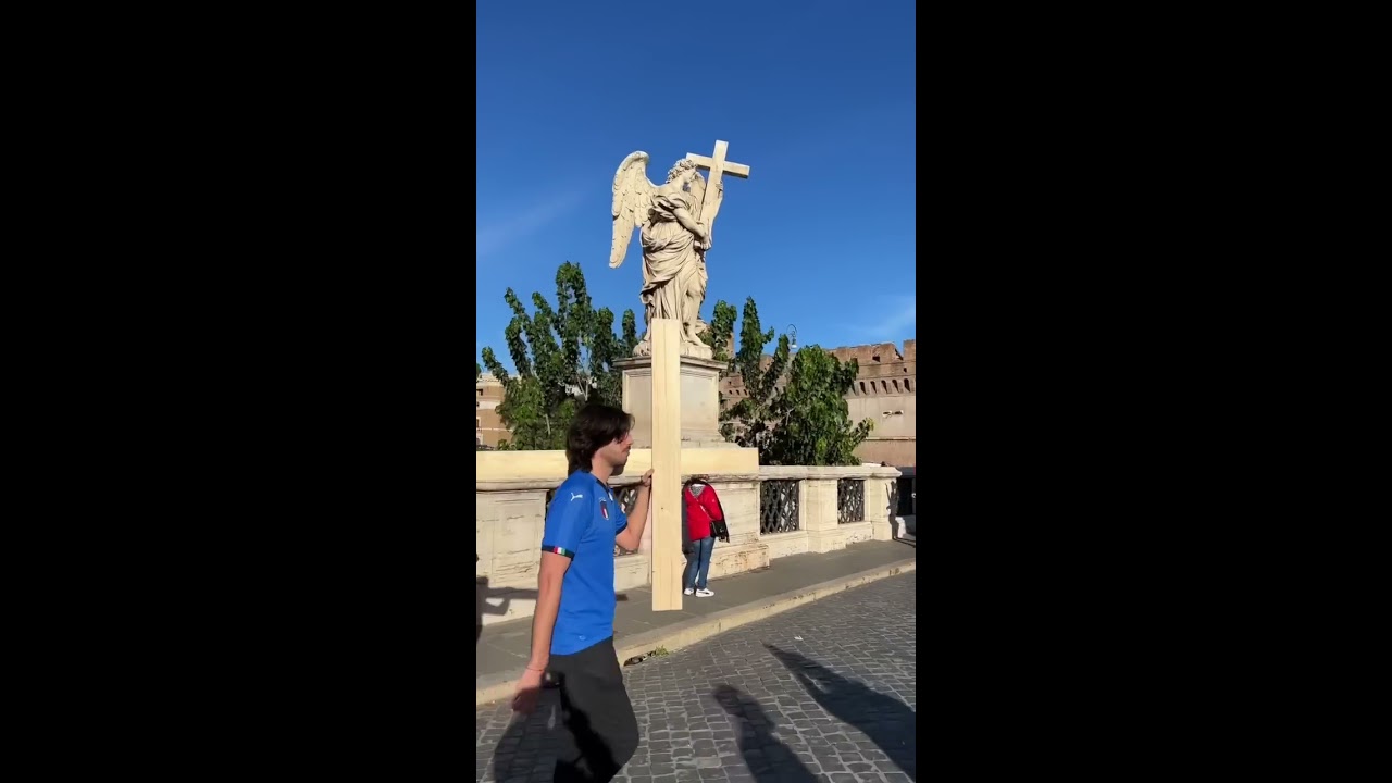 Italians Bring HUGE CROSS To The Vatican Shorts