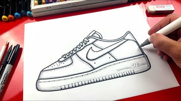 How To Draw Nike Air Force 1 Shoes
